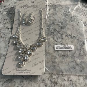 Rhinestone Necklace and earring set